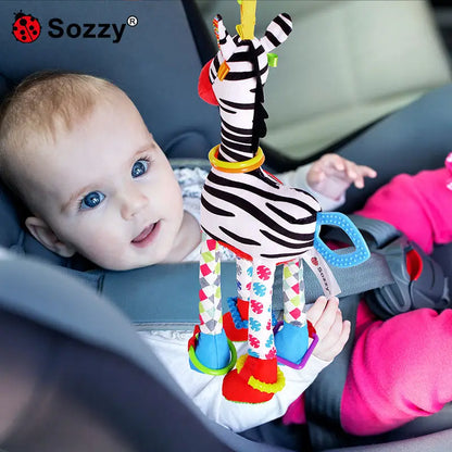 Jollybaby Baby Plush Bed Crib Hanging Toys Soothing Giraffe with Musical Teething Toy for Pram