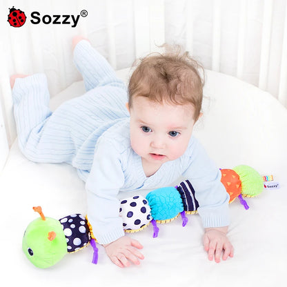Animal Caterpillar Musical Stuffed Soft Toys Sensory Crinkle Rattle Stuffed Animals Toy Unisex Kids Gift Kids Play PP Cotton
