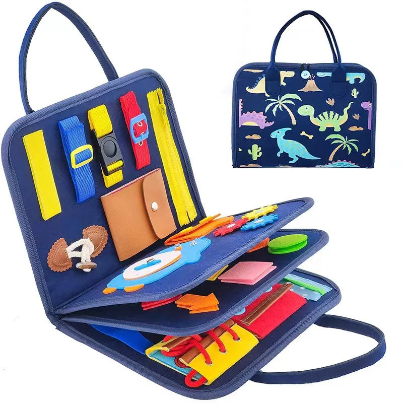 Customization OEM/ODM Toddler Montessori Fine Motor Skill Basic Skill Training Learning Felt Busy Board for Kids  1-6 Years