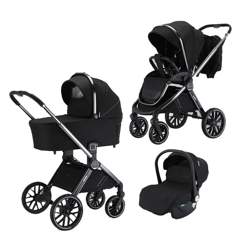 Kidilo 0-3 Years 3 in 1 Baby Stroller with Car Seat Non-Toxic Durable Foldable Travel Stroller for Toddlers Family Trips G300