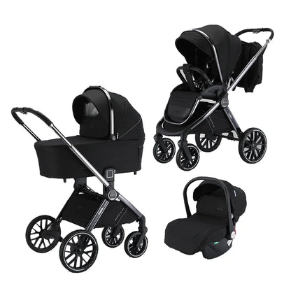 Kidilo 0-3 Years 3 in 1 Baby Stroller with Car Seat Non-Toxic Durable Foldable Travel Stroller for Toddlers Family Trips G300