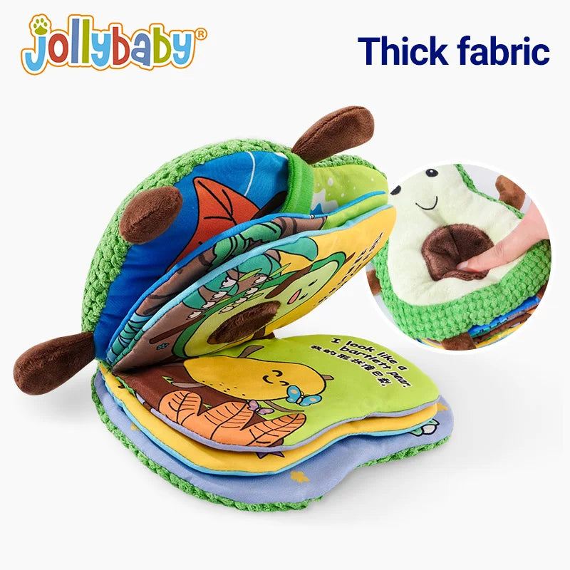 Jollybaby Colorful Vegetables and Fruits Storybook Baby Soft Cloth Book Nibbleable Cloth Book