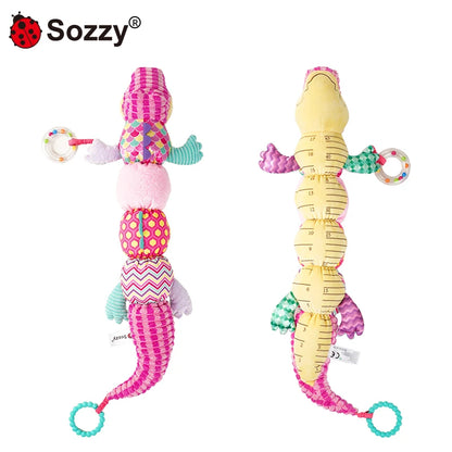 JOLLYBABY Wholesale Soothing Soft Plush Rattles Sensory Musical crocodile Stuffed Animal Toy for Infant Toddler Stuffed Animals