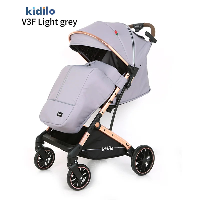 0-3 Years Baby Stroller Lightweight Non-Toxic Foldable Travel Stroller with Adjustable Handle for Toddlers Family Trips V3F