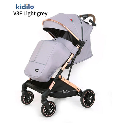 0-3 Years Baby Stroller Lightweight Non-Toxic Foldable Travel Stroller with Adjustable Handle for Toddlers Family Trips V3F