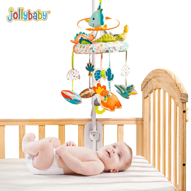 JOLLYBABY Baby Crib Mobile Toys Arm with Music Box Spin Motor Volume Control 3 Modes Nursery Decor Hanger for DIY Clamp Mobile