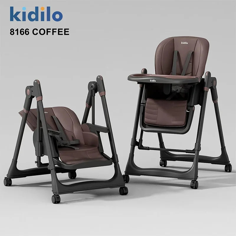 6 Months-3 Years 3 in 1 Kidilo Baby High Chair Foldable for Eating Non-Toxic Feeding Chair for Toddler Dining at Home 8166
