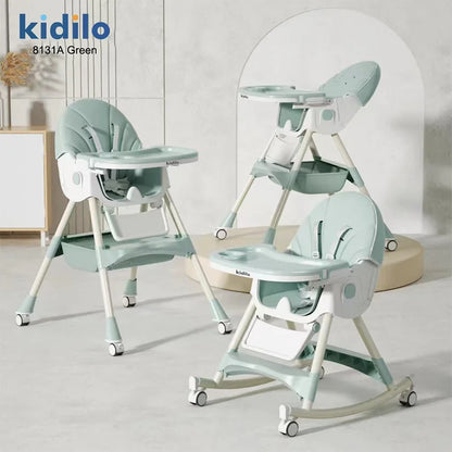 Kidilo New Born Portable Fold  Multiple Plastic Baby High Eating Dinning Learning Sitting Chair Seat Chair for Baby 8131A