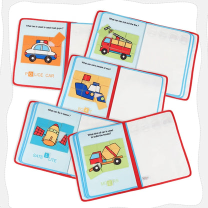 Jollybaby Kids Cloth Book with Color Pen Big Washable Painting Toys Puzzles Zipper Bag