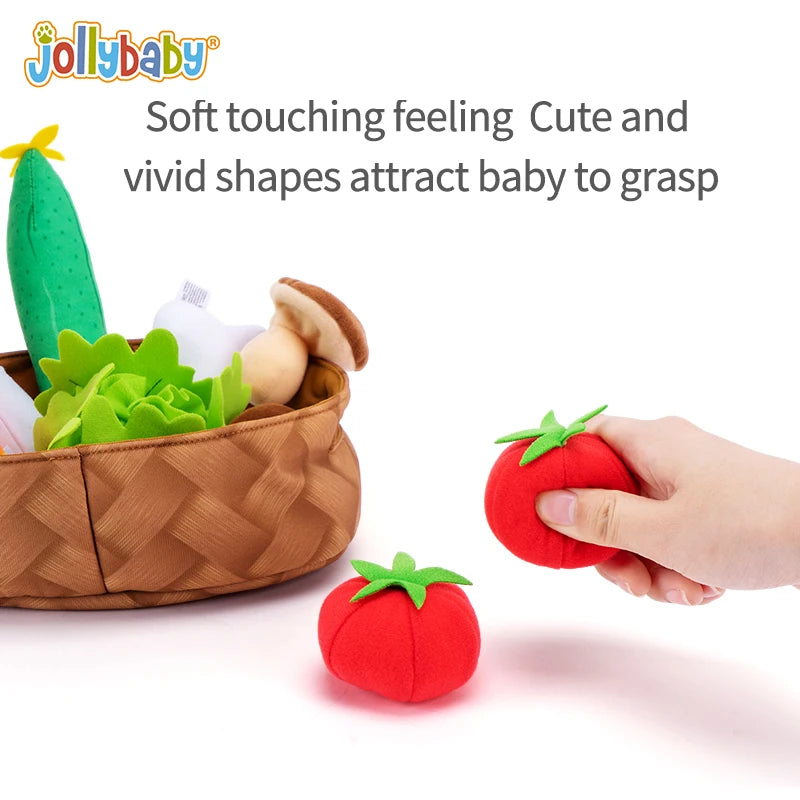 Jollybaby Custom logo Educational Kitchen Food Toys Peelabe Fruit Vegetable Pretend Play Toys Set for Kids Children