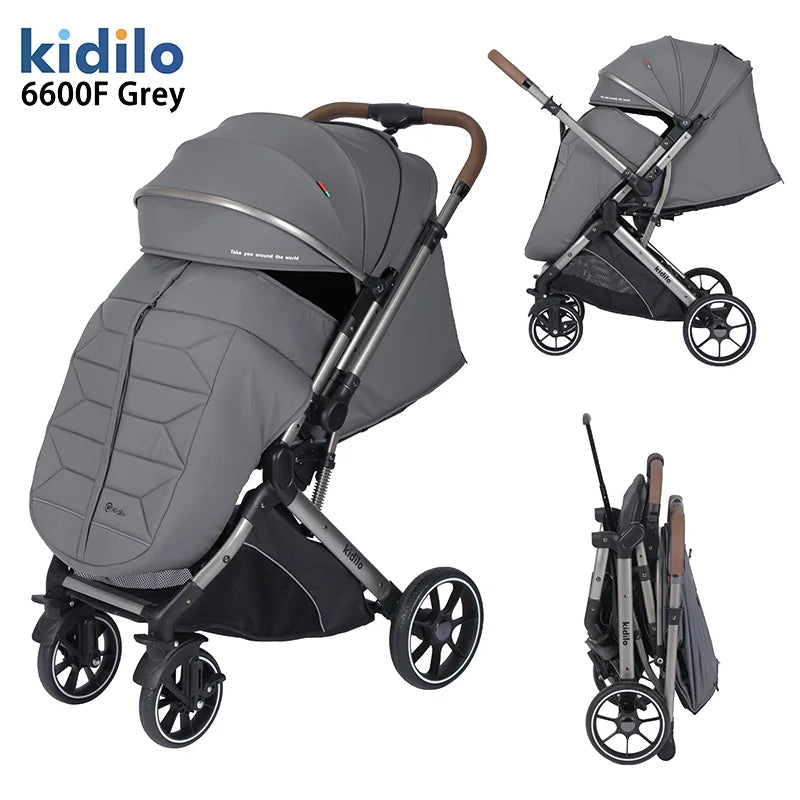0-3 Years Non-Toxic Lightweight Baby Stroller Foldable Travel Stroller with Adjustable Handle for Toddlers Daily Walks 6600F