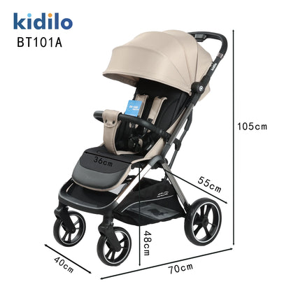 0-3 Years Baby Stroller Lightweight Non-Toxic Foldable Travel Stroller with Adjustable Handle for Toddlers Family Trips BT100