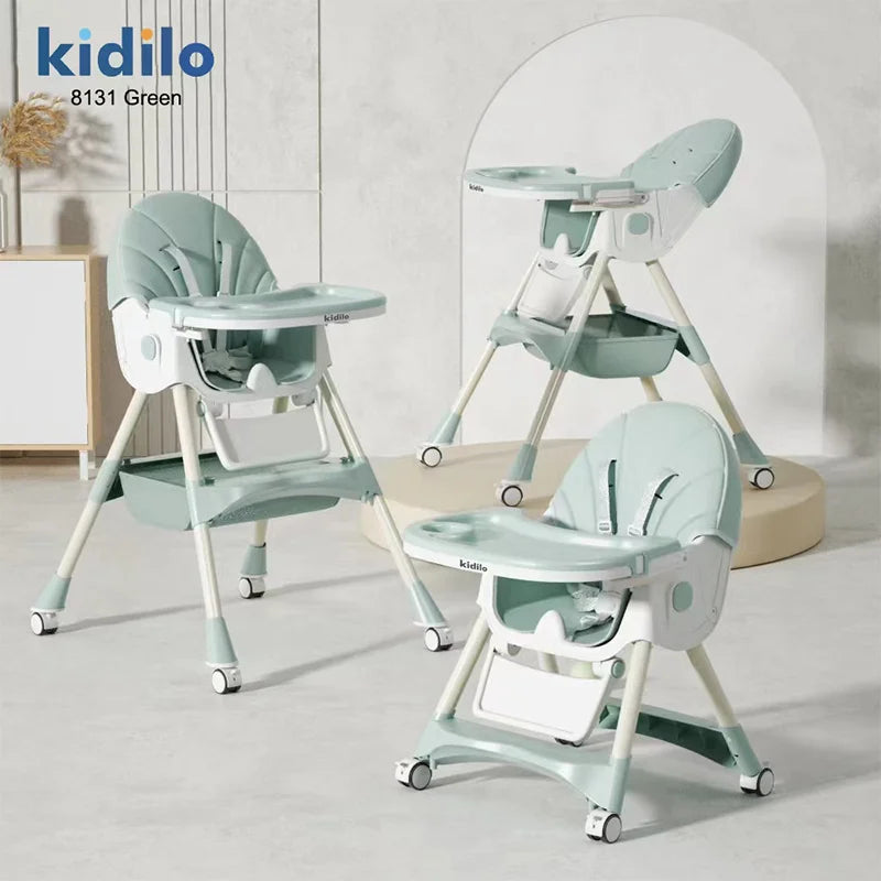 6-36 Months 3 in 1 Foldable Baby High Chair for Babies, Non-Toxic Feeding Chair for Toddler Dining at Home & Small Space 8131