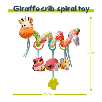 Jollybaby New Kid Plush Bed Rattle Musical Animal Spiral Toy for Baby Stroller Crib Cradle Car Seat-Activity Toy