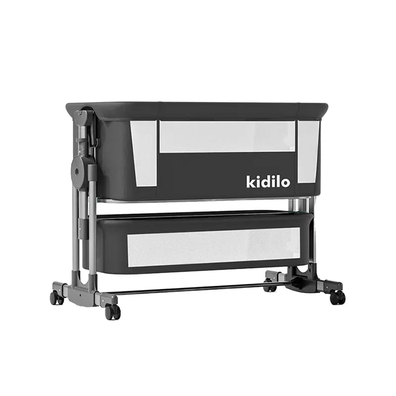 Newborn Foldable Portable Modern Kidilo Luxury Baby Crib, Convertible 3 in 1 Bedside Crib with Mosquito Net for Nursery BJ-668P