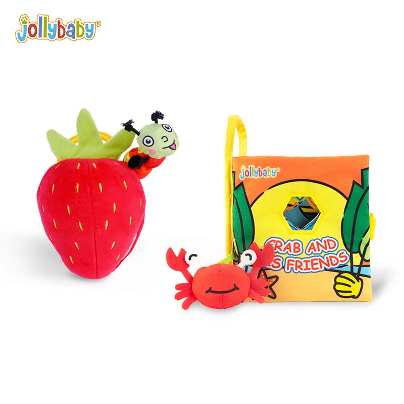 OEM Car Seat Stroller Hanging Fruit apple Rattle Cloth Books Baby Toy Gift Set Custom Toys Set Gift for Babys 0-3 Months