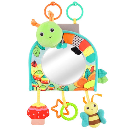 Jollybaby 2025 Fox Sensory Activity Toy Set Soft Baby Carseat/Crib Hanging Toy Floor Tummy Time Mirror Travel Activity Toys