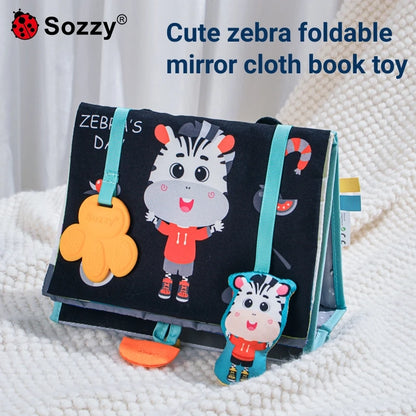 Manufacturer Black White High Contrast Tummy Time Toys Baby Bad Cloth Book Floor Mirror for 0-12 Months