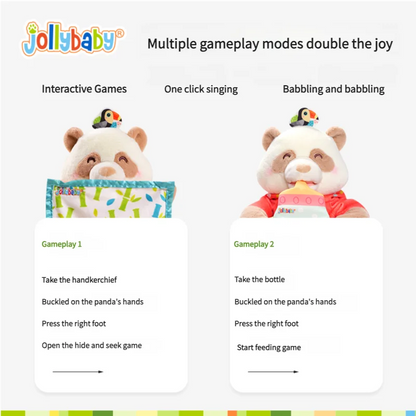 Jollybaby Kids Toddler Toys for Ages 2-4 Removable Clothing Talking Panda Repeats What You Say Interactive Plush Repeating Toy