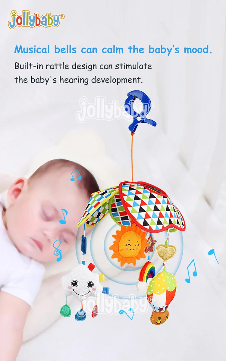 JOLLYBABY Custom Handmade Nursery Decor Bed Hanging Soft Toys Cloud Hot Air Balloon Cot Baby Felt Mobile Direct From Factory