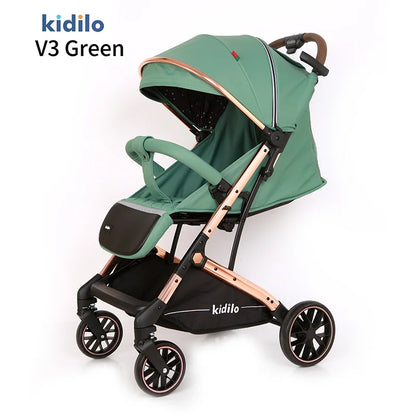 Non-Toxic Lightweight Baby Stroller for 0-3 Years Foldable Travel Stroller with Adjustable Handle for Toddlers Daily Walks V3