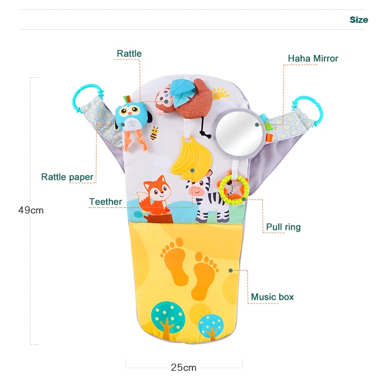 Animal Infant Adjustable Baby Activity Center Musical Car Seat Kick and Play Toys for Babies 0-6 Months