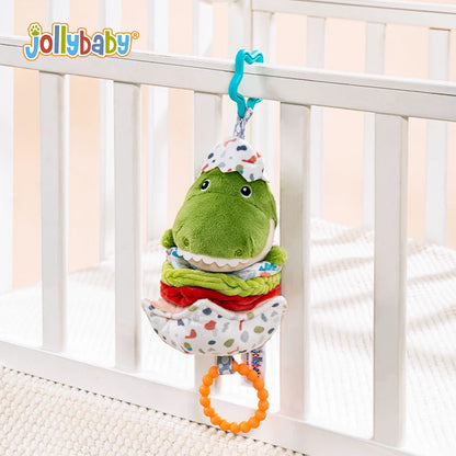 Custom Plush Animal Rattle Pull Musical Sensory Baby Hanging Musical Toy Play Jitter Toy with Music Box for Car Seat Stroller