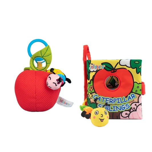 OEM Car Seat Stroller Hanging Fruit apple Rattle Cloth Books Baby Toy Gift Set Custom Toys Set Gift for Babys 0-3 Months