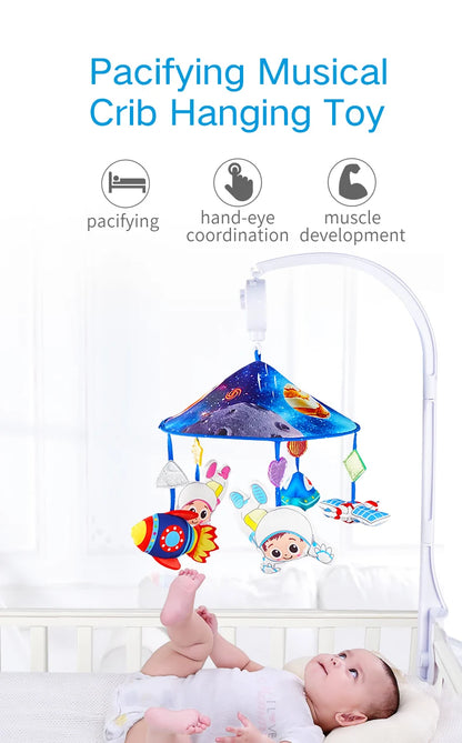 Jollybaby Unique Soft Baby Infant Crib Cot Musical Bed Bell Plastic Rotating Hanging Toy Plush Music Mobile