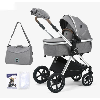 Kidilo 0-3 Years 3 in 1 Baby Stroller with Car Seat Non-Toxic Durable Foldable Travel Stroller for Toddlers Family Trips H2X