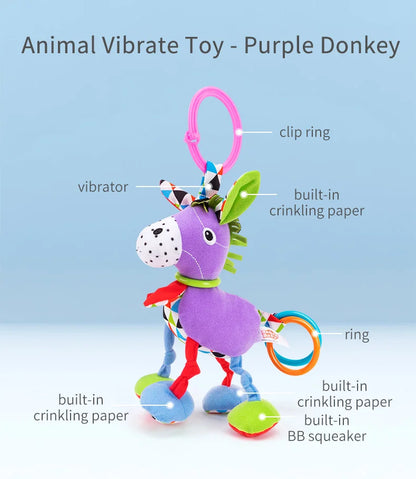 Jollybaby Colorful Soft Infant Rattle and Teether Toy Plush Animal Bed Hanging Baby Rattles Best Seller Baby Rattles Product