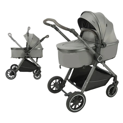 0-3 Years 3 in 1 Kidilo Baby Stroller with Car Seat, Non-Toxic Durable Foldable Travel Stroller for Toddlers Family Trips H5+C