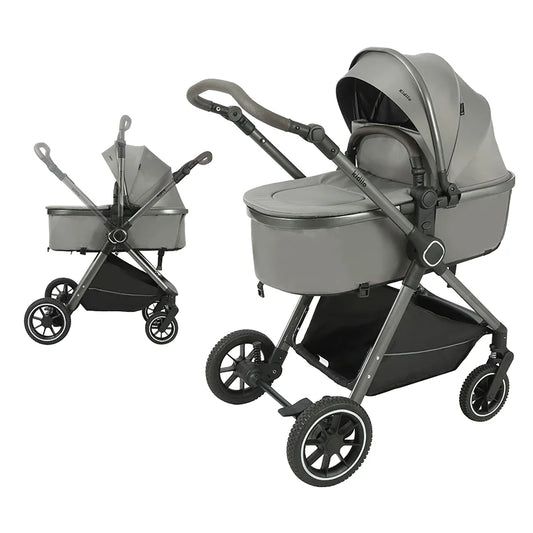 0-3 Years 3 in 1 Kidilo Baby Stroller with Car Seat, Non-Toxic Durable Foldable Travel Stroller for Toddlers Family Trips H5+C