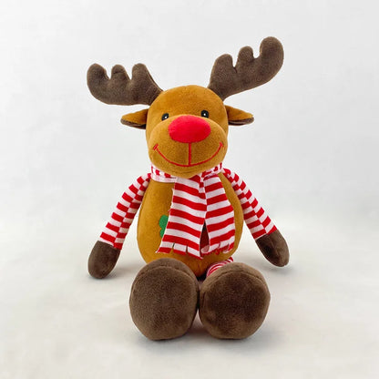 Manufacturer High  Quality Christmas Xmas Plush Toys Stuffed Anime Elephant with Clothing for Baby Gift