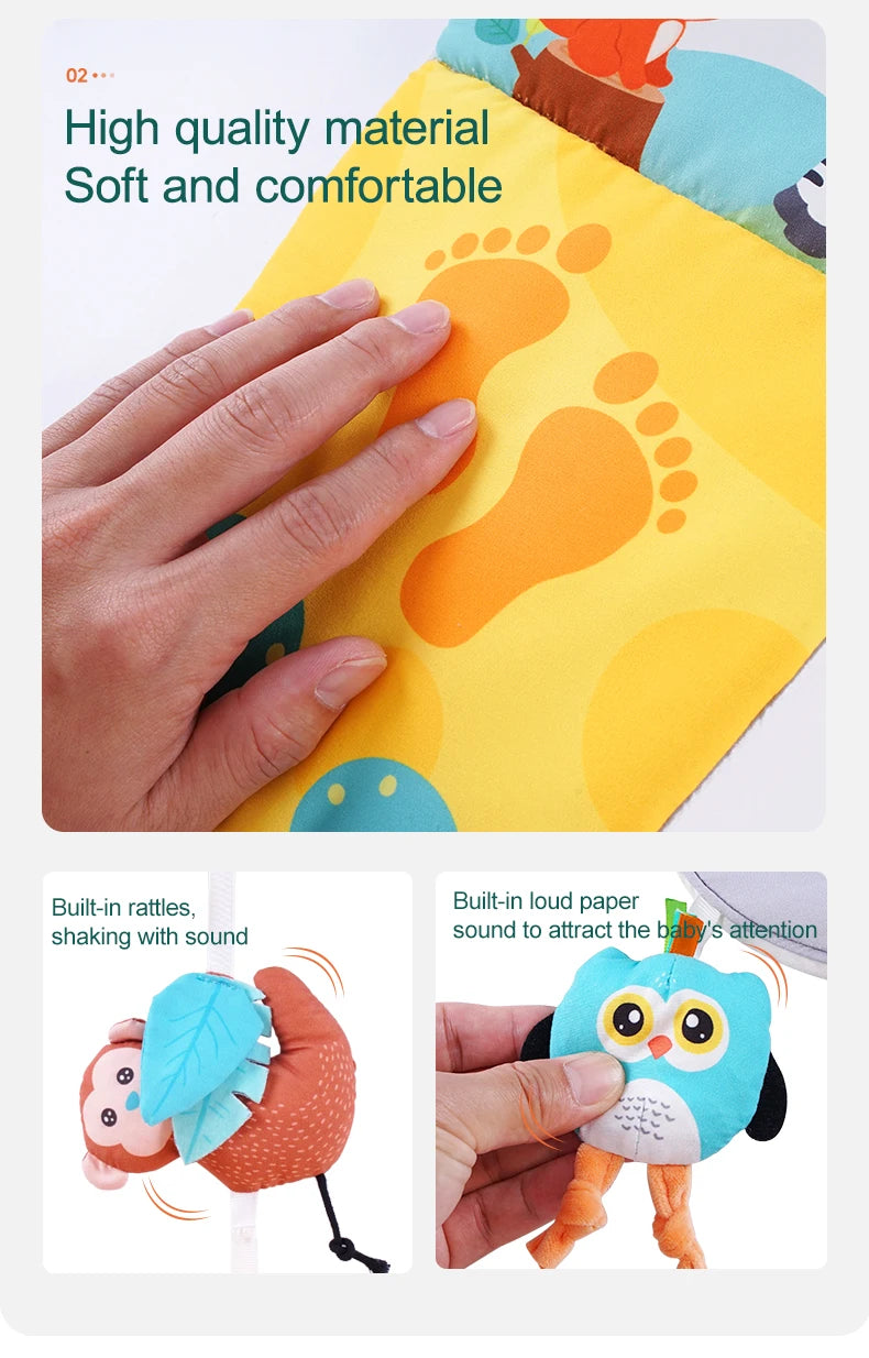 Jollybaby Adjustable Infant Kick and Play Activity Center Soft Travel Baby Car Seat Toys with Music for Rear Facing