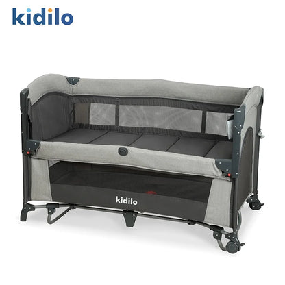 Kidilo Foldable Modern Newborn Travel Baby Portable Bedside Crib Bed 3 in 1 Luxury Set Mosquito Net for Babies UP650S