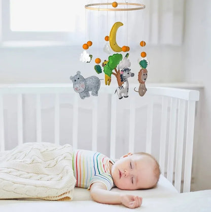 Wood Hanging Rotating Toy Baby Musical Crib Mobile for Bed Crib Toys Manufacturer Nursery Decor Felt Animal Unisex Acccepted