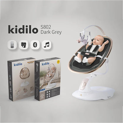 6-36 Months Baby Electric Swing Rocking Chair Foldable Non-Toxic Swing Chair with Bouncer Function for Toddler Sleep Indoor S802