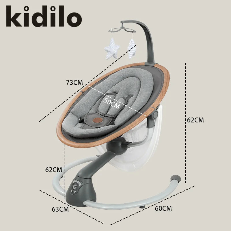 Kidilo Electric Automatic Rocking Chair Baby Bouncer Cradle Horse Design Newborn Rocking Swing Bed Made Durable Plastic SG402