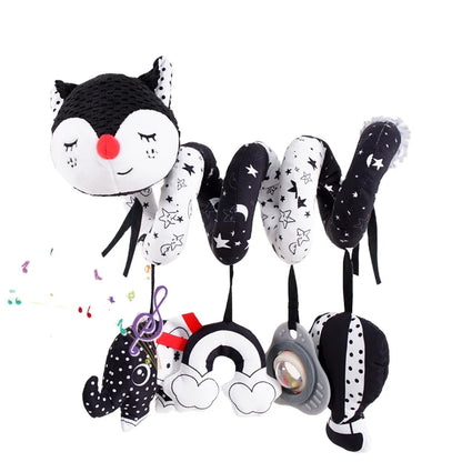 Sozzy Car Seat Manufacturer Soft Animal Fox Soft Animal Plush  Baby High Contrast Activity Stroller Spiral Toys for Bed Crib