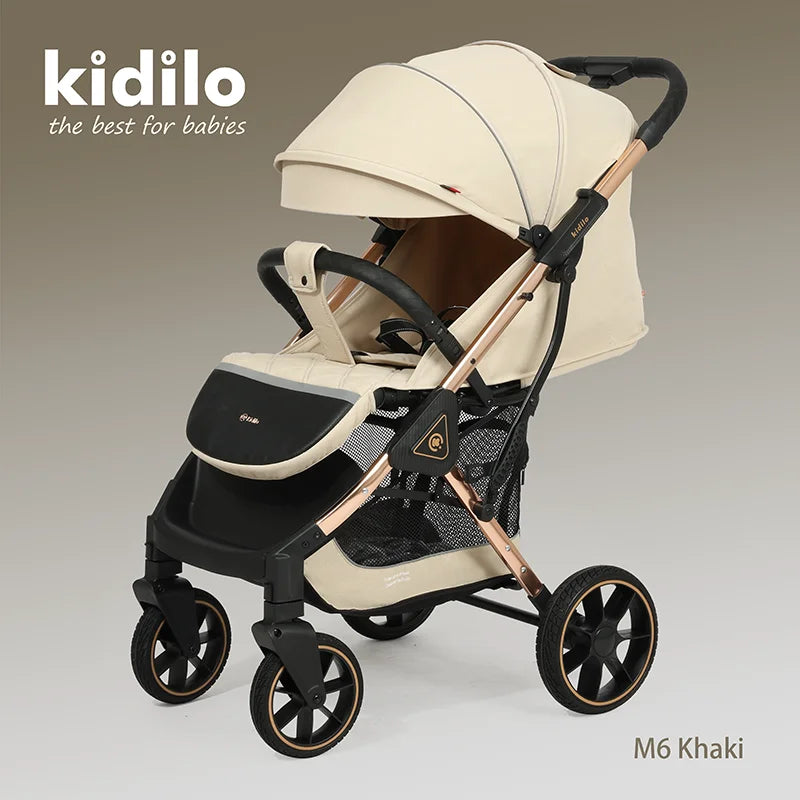 0-3 Years Non-Toxic Kidilo Lightweight Baby Stroller Foldable Travel Stroller with Adjustable Handle for Kids Family Trips M6