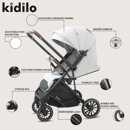 Kidilo 0-3 Years Non-Toxic Lightweight Portable Pushchair Baby Stroller Multiple Foldable for Travel Wholesale From China 6530