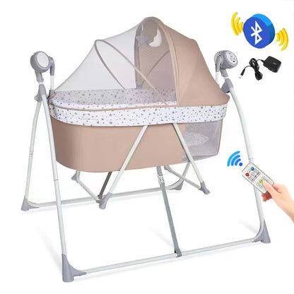 Newborn Foldable Portable Modern Kidilo Luxury Baby Crib, Convertible 3 in 1 Bedside Crib with Mosquito Net for Nursery C01-1