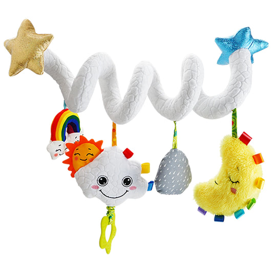 Kid Plush Baby Musical Bed Hanging Rattle Pram Animal Soft Cotton Spiral Activity Suspend Toy for Stroller Soothe the Baby