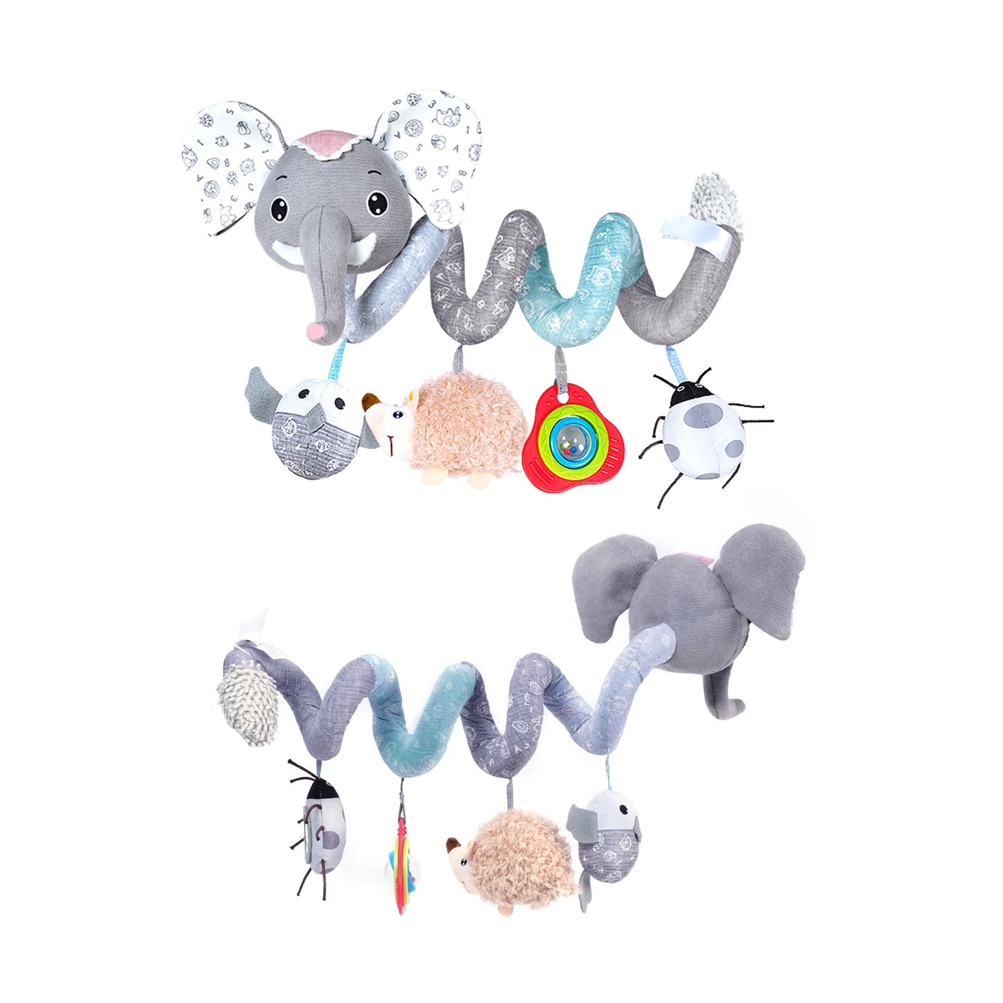 Customized Unisex Soft Elephant Spiral Stroller Toy Reusable PE Baby Bed Toy Bag Crib Mobile Bassinet PP Cotton Universal Plush