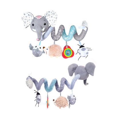Customized Unisex Soft Elephant Spiral Stroller Toy Reusable PE Baby Bed Toy Bag Crib Mobile Bassinet PP Cotton Universal Plush