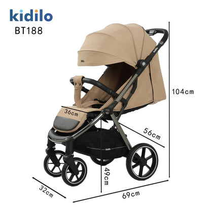 Kidilo 0-3 Years Non-Toxic Lightweight Portable Pushchair Baby Stroller Multiple Foldable for Travel Wholesale From China BT188F