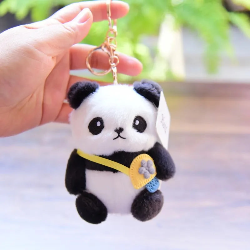 Custom Cute Small Soft Plush Supplier Stuffed Animal Panda Keyring  Doll Toy Keychain Decoration for Kids School Gift