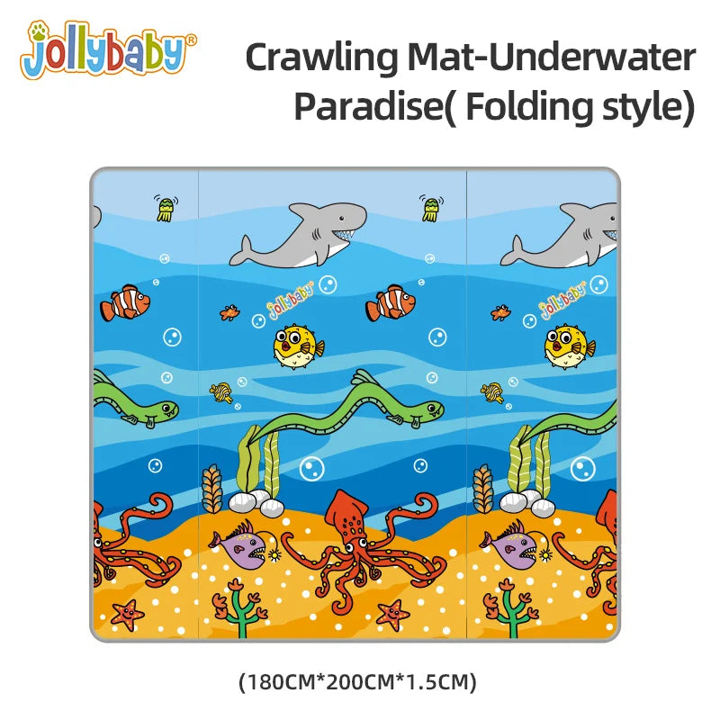 Jollybaby Double Side Non-toxic Educational Toy Large Cartoon Pattern Foldable Floor Pad Carpet Xpe Foam Baby Crawling Play Mat
