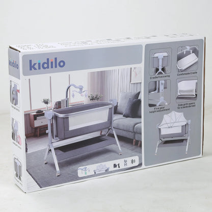 Newborn Foldable Portable Modern Kidilo Luxury Baby Crib, Convertible 3 in 1 Bedside Crib with Mosquito Net for Nursery Y11